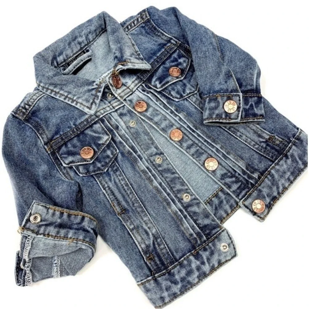 Little Bipsy Baby Denim Jacket Blue Jean Coat NWT Toddler Infant 0/3 month